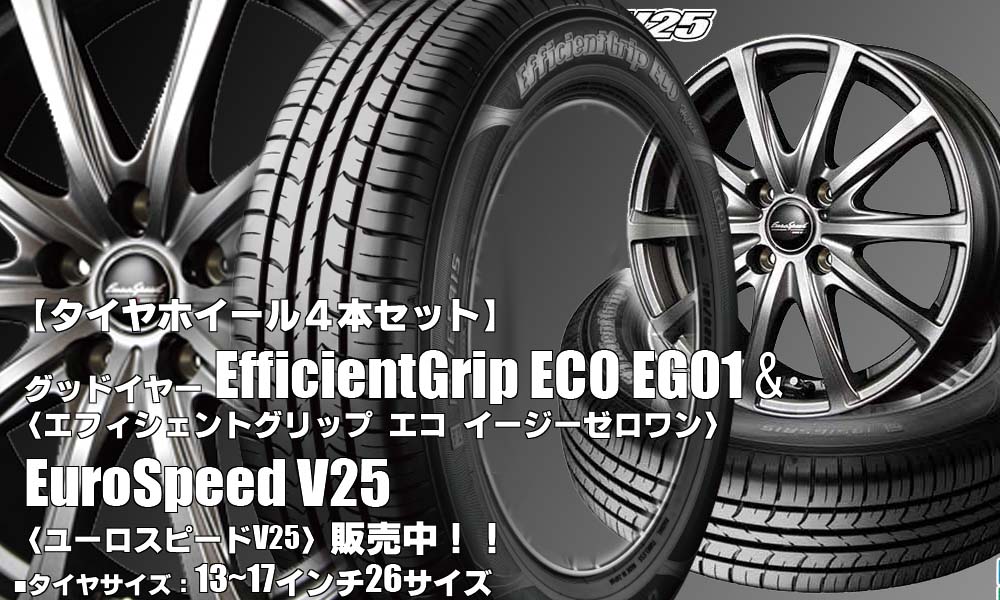 【新発売】グッドイヤーEfficientGrip ECO EG01 ＆EuroSpeed V25｜タイヤホイール4本セット