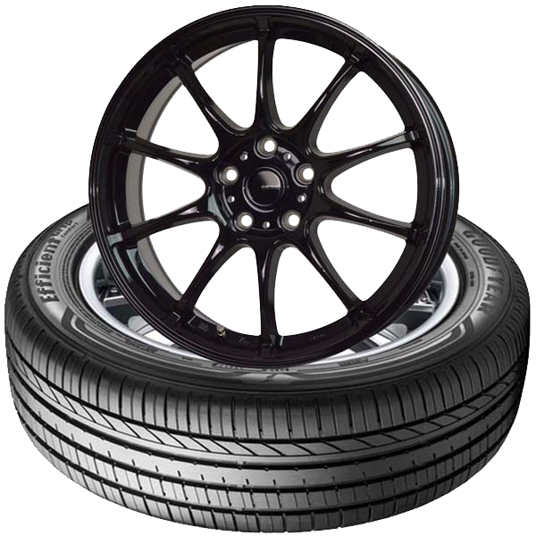 コンフォートタイヤ&ブラックホイール|グッドイヤーEfficientGrip Comfort &G.speed G-07 |タイヤホイール4本セット